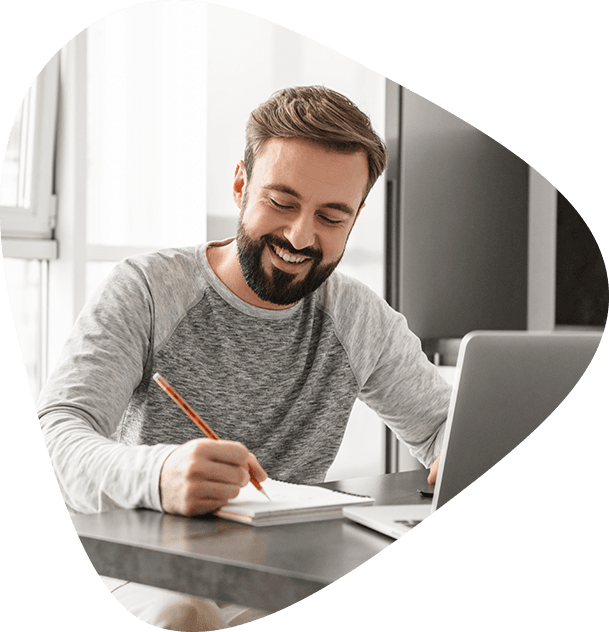 Boy working on Laptop